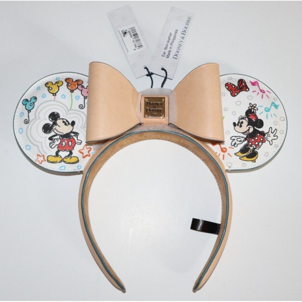 NEW DOONEY & BOURKE Sketch 2024 DISNEY PARKS Mickey Minnie Headband Ears Dustbag - Picture 4 of 16